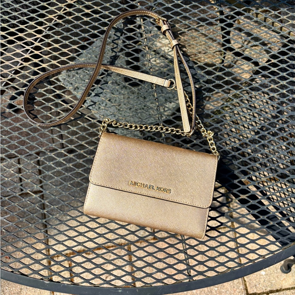 Michael Kors Metallic Gold Crossbody Bag